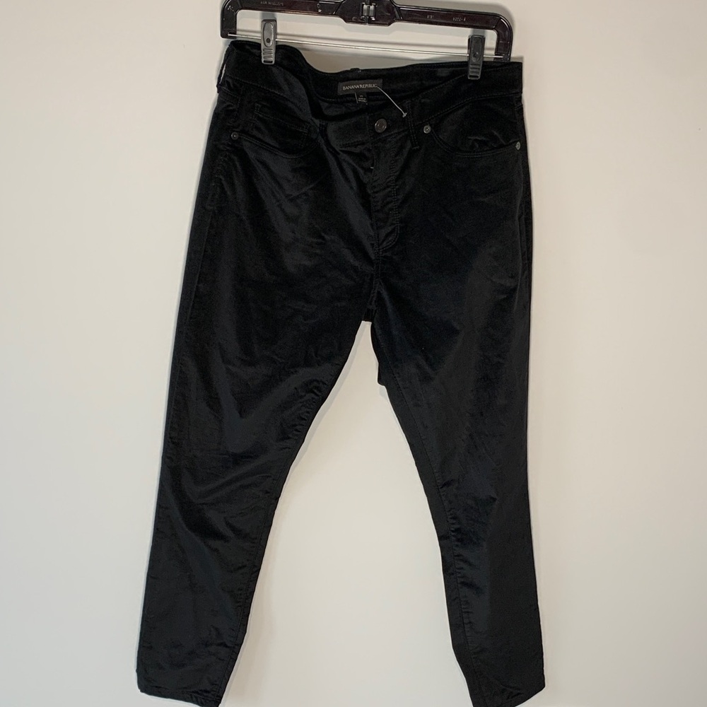 Banana Republic velvet  Pants waist 29 black NWOT